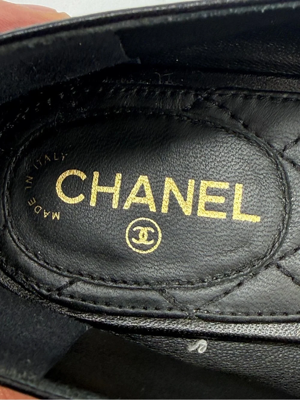 Chanel Loafers Black Leather Moccasins Size EUR 36